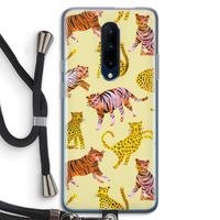 Cute Tigers and Leopards: OnePlus 7 Pro Transparant Hoesje met koord