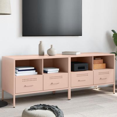 Tv-meubelen 2 st 68x39x50,5 cm staal roze