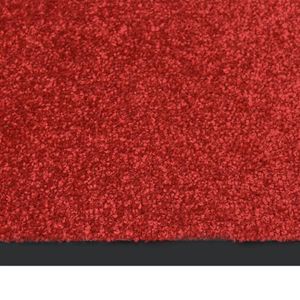 The Living Store Deurmat - 40 x 60 cm - Rood - 100% PP - Velours oppervlak