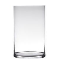 Transparante home-basics cilinder vorm vaas/vazen van glas 30 x 19 cm - thumbnail