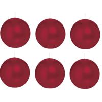 Trend Candles Bolkaars glad - 6x - bordeaux rood - 7 cm - 16 branduren - ronde kaarsen