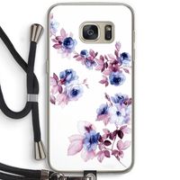 Waterverf bloemen: Samsung Galaxy S7 Transparant Hoesje met koord