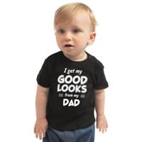 Cadeau t-shirt - Good looks from my dad - zwart - voor baby - Vaderdag cadeau Cadeau t-shirt - Good looks from my dad - zwart - voor baby - Vaderdag cadeau