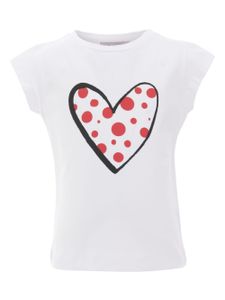 Mimi Tutu t-shirt en coton à imprimé cœur - Blanc