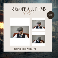 Newsboy Pet | Harris Tweed | 8-panelen | Grijs | Peaky Blinders