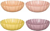 Corfu schaal l.geel l.roze oranje paars 4 assorti - h5xd14,5cm Corfu schaal l.geel l.roze oranje paars 4 assorti - h5xd14,5cm