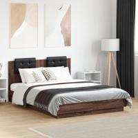 Bedframe met hoofdeinde bruin eikenkleurig 120x190 cm