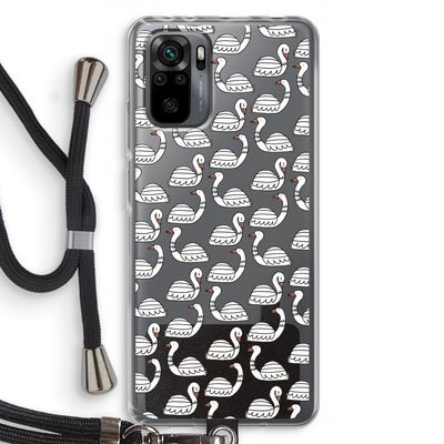 Zwanen: Xiaomi Redmi Note 10 Pro Transparant Hoesje met koord