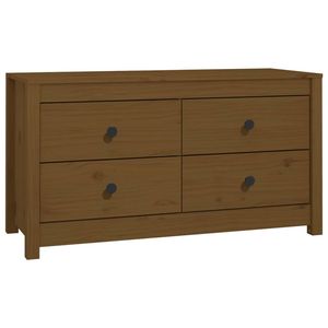 The Living Store Dressoir Grenenhout - Honingbruin - 100x40x54 cm - Ruime lades