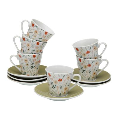 Set van 6 kopjes met schotel Versa verdi Porselein