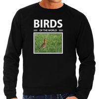 Grutto foto sweater zwart voor heren - birds of the world cadeau trui vogel liefhebber 2XL  -