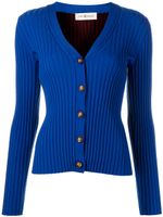 Tory Burch cardigan boutonnée en maille nervurée - Bleu - thumbnail