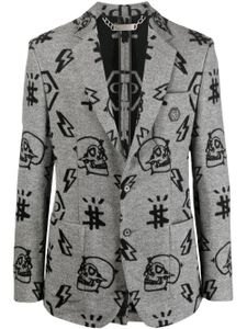 Philipp Plein blazer à imprimé graphique - Gris