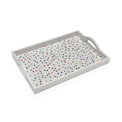 Dienblad Versa Dotty Hout MDF 24 x 4,5 x 34 cm