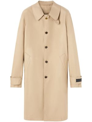 Versace manteau en coton à simple boutonnage - Tons neutres