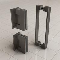 Scharnierset En Greep tbv Profielloze Nisdeur BWS Miley Gunmetal