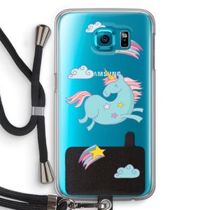 Vliegende eenhoorn: Samsung Galaxy S6 Transparant Hoesje met koord