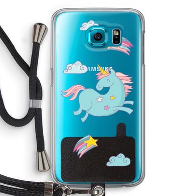 Vliegende eenhoorn: Samsung Galaxy S6 Transparant Hoesje met koord