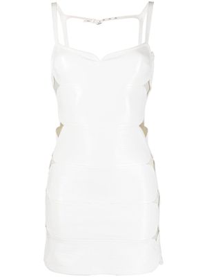 Courrèges robe Vinyl courte à découpes - Blanc