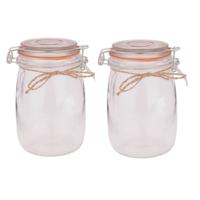 Voedsel Weckpotten / inmaakpotten - 3x - 1000 ml - 10 x 17 cm - met beugelsluiting