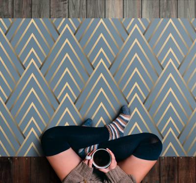 Geometrisch Chevron-patroon vinyl tapijt
