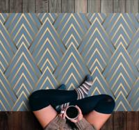 Geometrisch Chevron-patroon vinyl tapijt