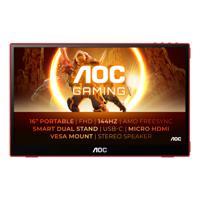 AOC 16G3 Draagbare televisie en monitoor Draagbare monitor Zwart, Rood 39,6 cm (15.6") TFT 1920 x 1080 Pixels - thumbnail