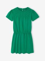 Meisjesjurk met macramé detail groen Meisjesjurk met macramé detail groen