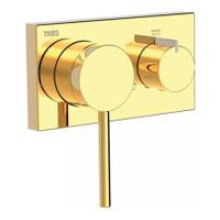 Douchekraan Tres 3V | Inbouw | Mengkraan | Excl.Inbouwdeel | 3-weg | Rond | 24k Goud glans