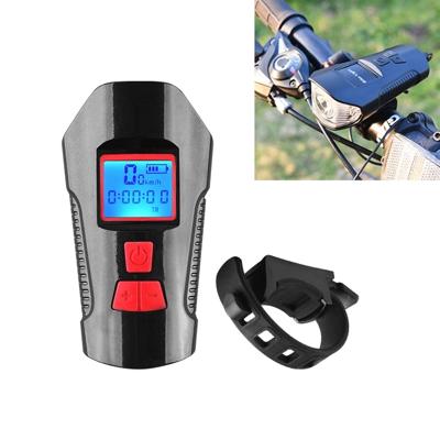 350LM USB Charging waterdichte snap-on fiets koplamp met speaker & stopwatch functie (rood)