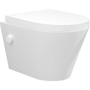 Wandcloset Wiesbaden Vesta | 52 cm | Rimless | Bidet functie-warm en koud water | Incl.Toiletzitting | Keramiek | Glans wit