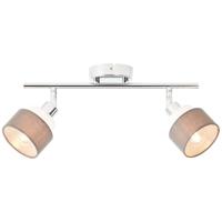 Brilliant 2-lichts plafondlampNaples chroom met wit - 99992/22