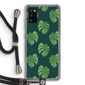 Monstera leaves: Samsung Galaxy A41 Transparant Hoesje met koord