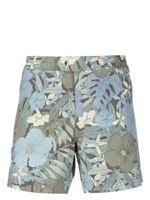TOM FORD short de bain à imprimé végétal - Bleu