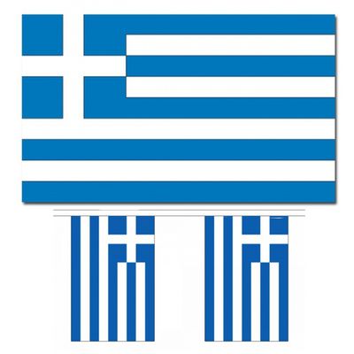 Luxe landen vlaggen versiering set Griekenland 2x artikelen