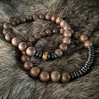 2 houten kralen armbanden met Tijgeroog