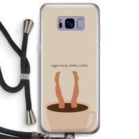 Aggressively drinks coffee: Samsung Galaxy S8 Transparant Hoesje met koord