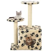 VidaXL Kattenkrabpaal met sisal krabpalen 60 cm pootafdrukken beige VidaXL Kattenkrabpaal met sisal krabpalen 60 cm pootafdrukken beige