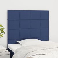 Hoofdborden 2 st 90x5x78/88 cm stof blauw