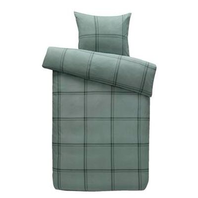 Dekbedovertrek Mirre flanel ruiten - groen - 140x200/220 cm