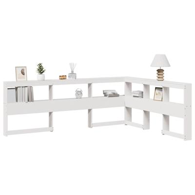 Boekenkast Hoofdeinde L-vormig 160 cm massief grenenhout wit