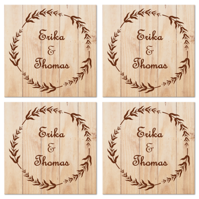 Gepersonaliseerde onderzetters Hout olijftak