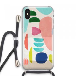 Bold Rounded Shapes: iPhone XS Max Transparant Hoesje met koord