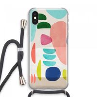 Bold Rounded Shapes: iPhone XS Max Transparant Hoesje met koord