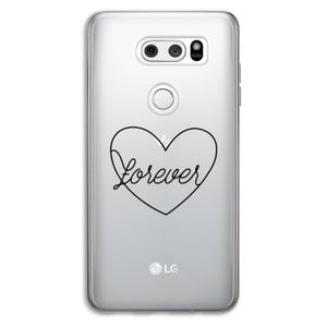 Forever heart black: LG V30 Transparant Hoesje