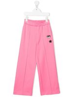 Chiara Ferragni Kids pantalon de jogging à logo brodé - Rose