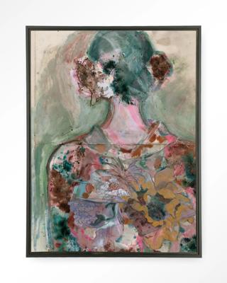 Urban Cotton Wandkleed 'Eclectic' 110 x 145cm in Floating Frame - black