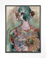 Urban Cotton Wandkleed 'Eclectic' 110 x 145cm in Floating Frame - black