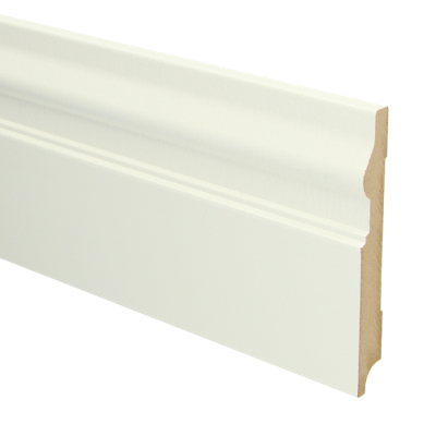 MDF Renaissance plint 150x18 voorgelakt RAL9010 - lengte 240cm