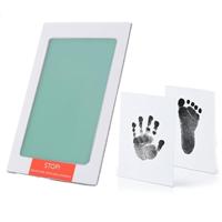 Niet-giftige baby handafdruk footprint Impressum souvenirs baby Clay Toy Gifts (groen)